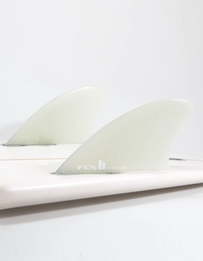 FCS II RETRO KEEL TWIN FINS WHITE