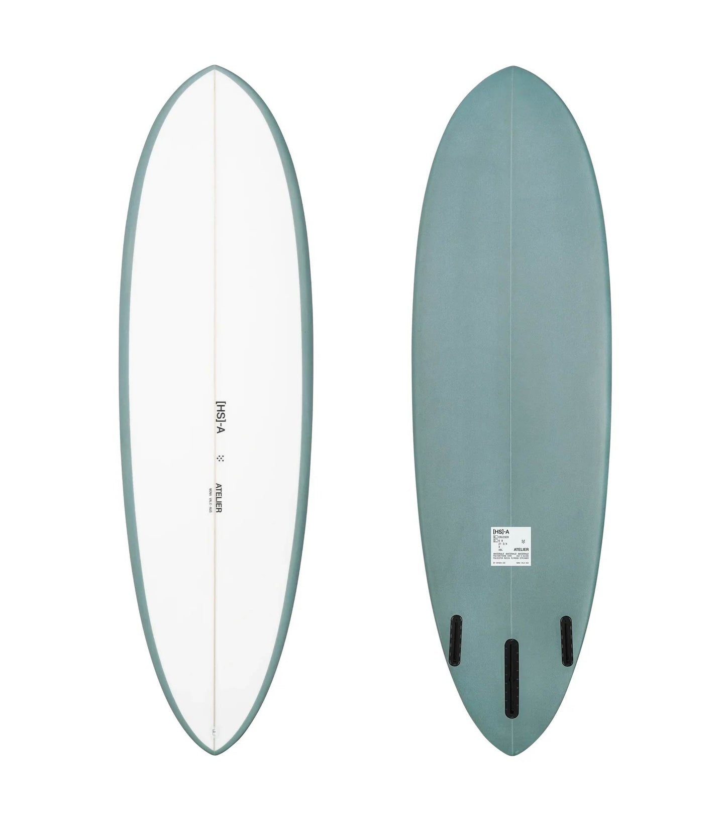 HS ATELIER CRUISER 6'8'' PU FUTURES FINS 2 + 1 TEAL