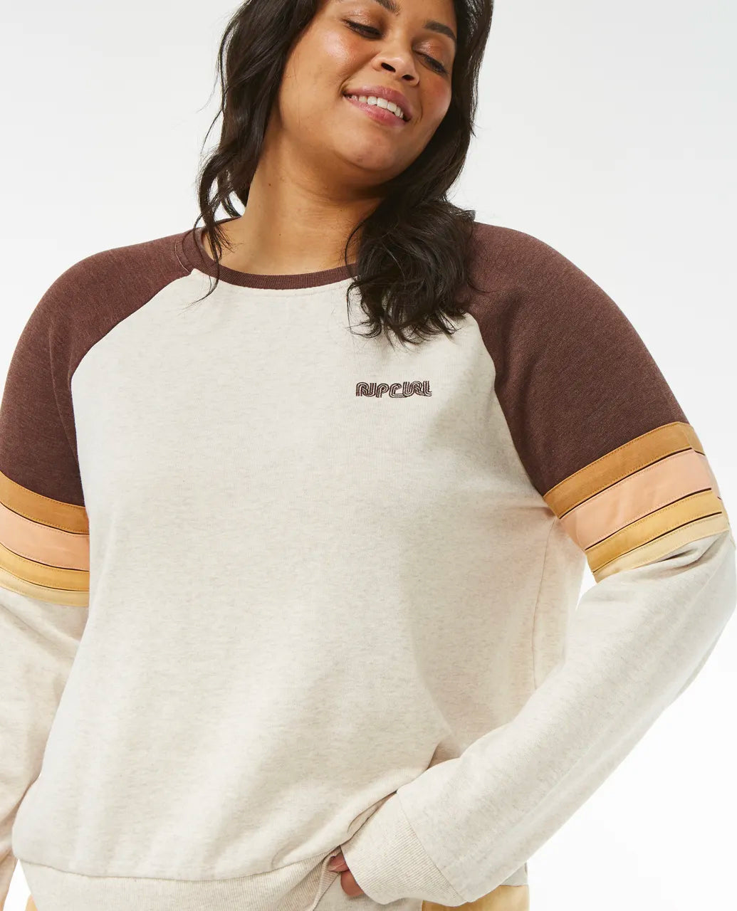 RIP CURL SURF REVIVAL CREW FLEECE OATMEAL MARLE