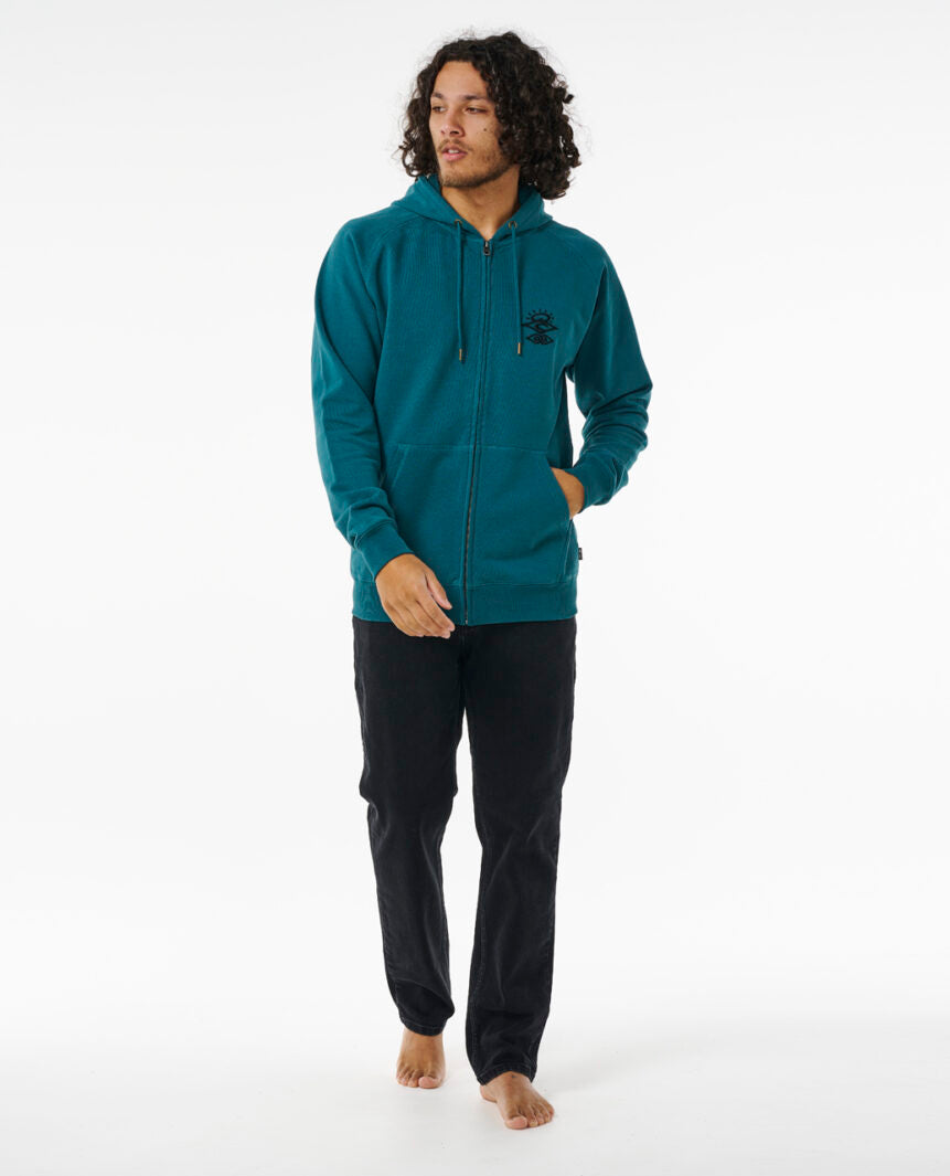 RIP CURL SEARCHERS ZIP THROUGH HOODE BLUE GREEN