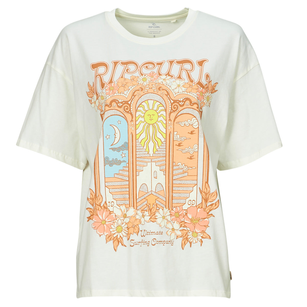 RIP CURL TROPICAL TOUR HERITAGE SHORT SLEEVE TEE BONE