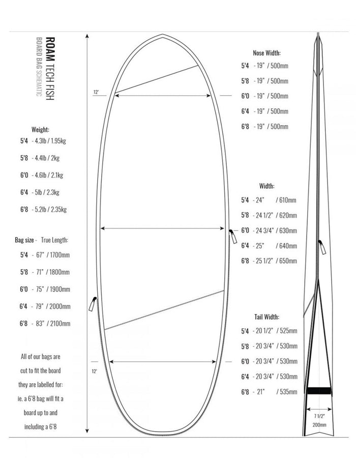 ROAM 6'4" TECH BAG HYBRID FISH