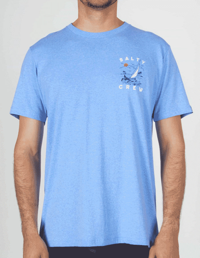 SALTY CREW SET SAIL STANDARD TEE LIGHT BLUE HEATHER