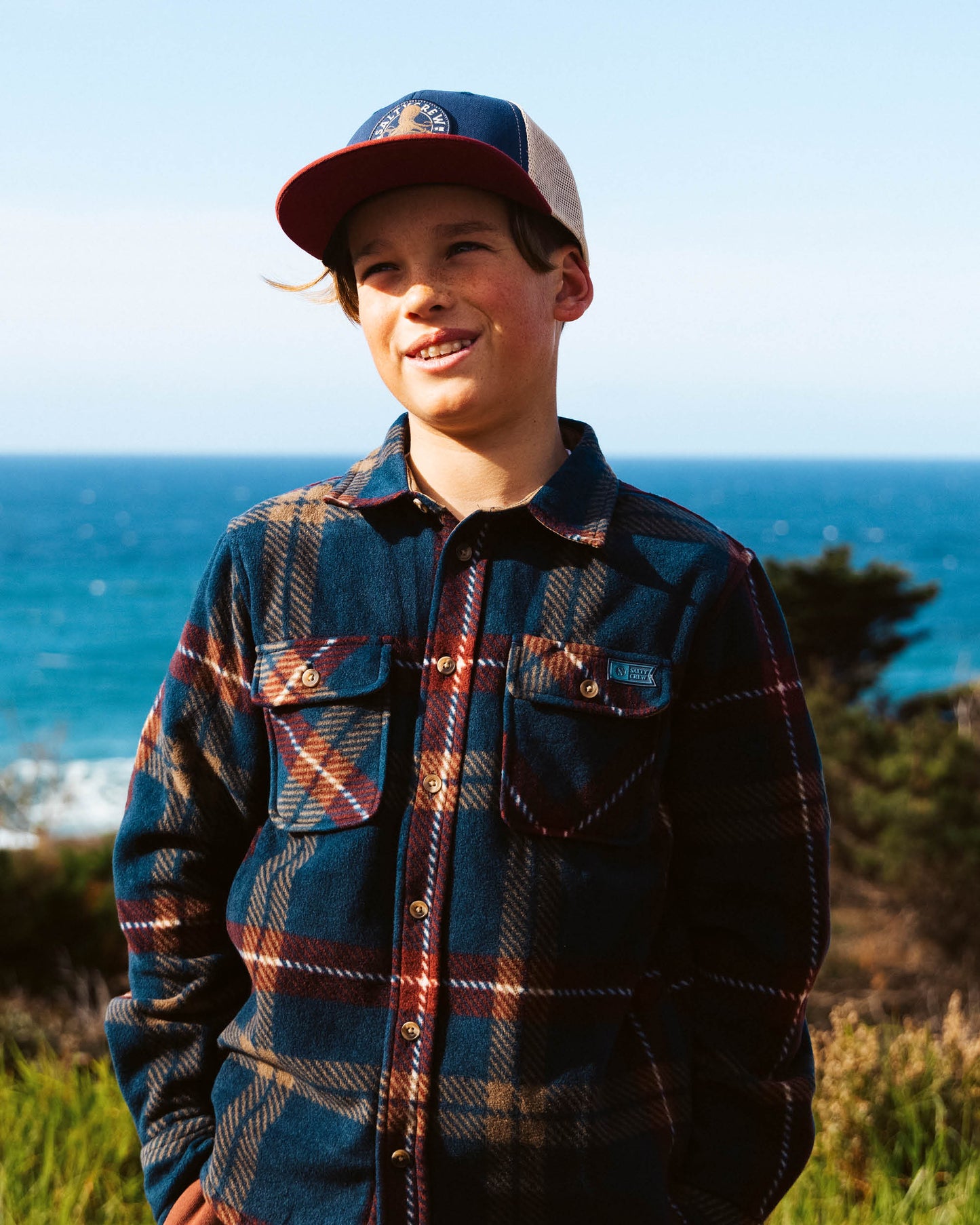 SALTY CREW SWELLTER POLAR FLEECE YOUTH NAVY