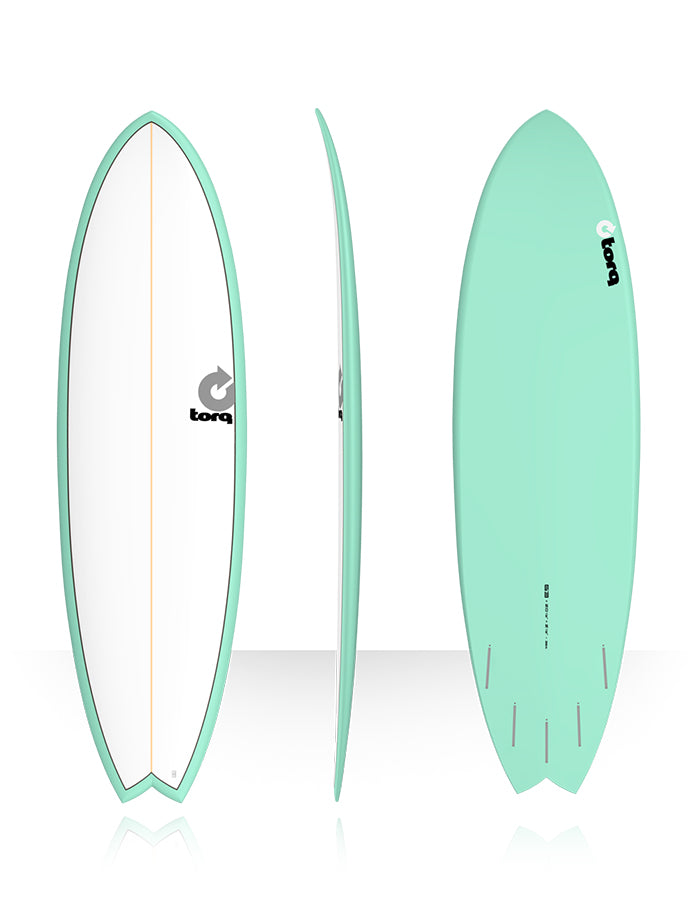 TORQ TET 6'6" FISH WHITE PINLINE SEAGREEN
