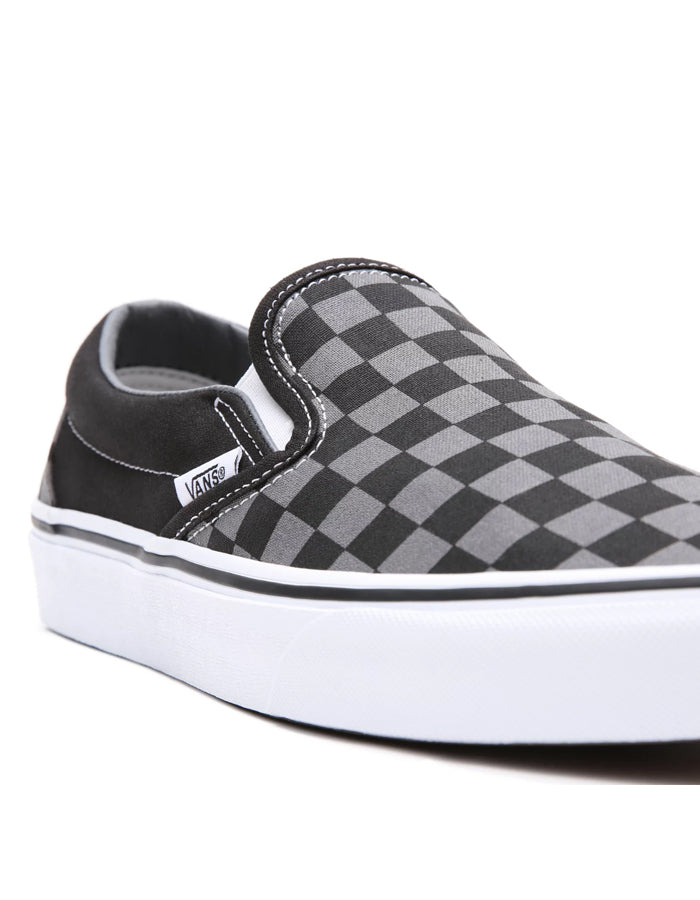 VANS CHECKERBOARD CLASSIC SLIP-ON SHOES BLACK PEWTER