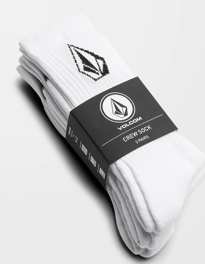 VOLCOM FULL STONE SOCKS WHITE 3 PACK