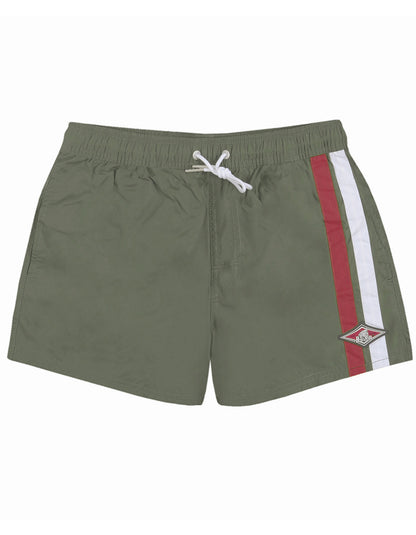  BEAR SURFBOARDS BOARDSHORTS MALIBU VOLLEY STRIPES DEEP LICHEN