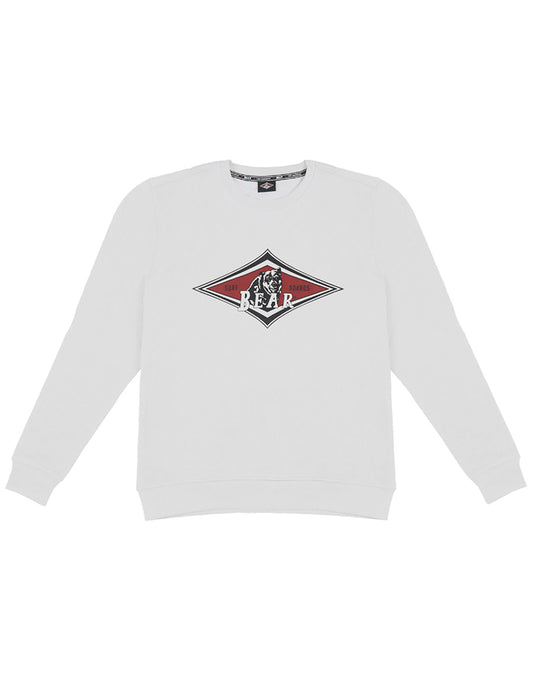  BEAR SURFBOARDS FLEECE CREWNECK BIG LOGO OPTICAL WHITE