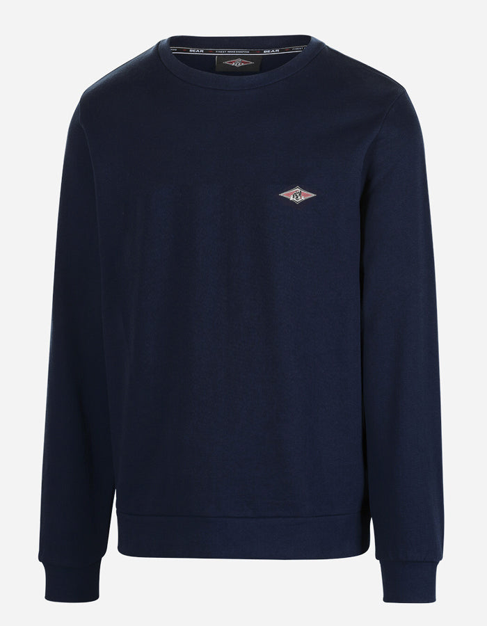  BEAR SURFBOARDS SMALL LOGO FLEECE CREW NECK SKY CAPTAIN