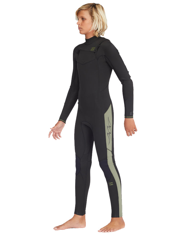  BILLABONG ABSOLUTE 4/3 MM CHEST ZIP BOYS 8-14 MILITARY