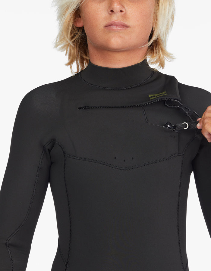  BILLABONG ABSOLUTE 4/3 MM CHEST ZIP BOYS 8-14 MILITARY