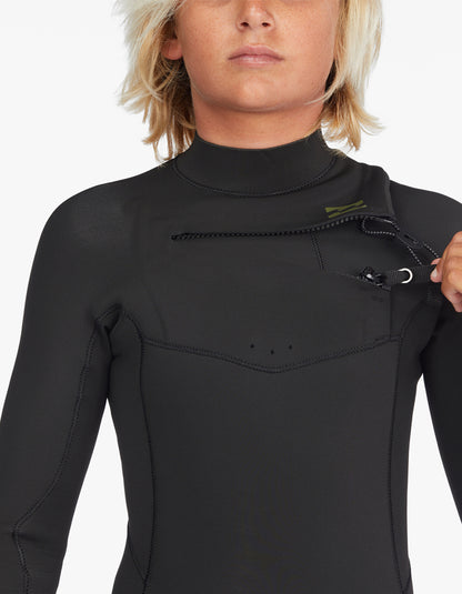  BILLABONG ABSOLUTE 4/3 MM CHEST ZIP BOYS 8-14 MILITARY