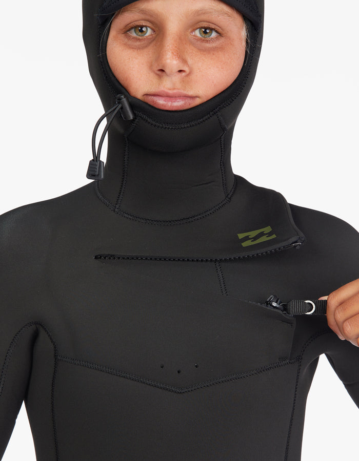  BILLABONG ABSOLUTE 5/4 HOODED CHEST ZIP WETSUIT BOY 8-14