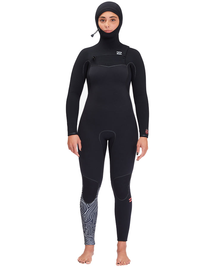  BILLABONG 5/4 FURNACE HOODED CHEST ZIP WETSUIT FOR WOMEN