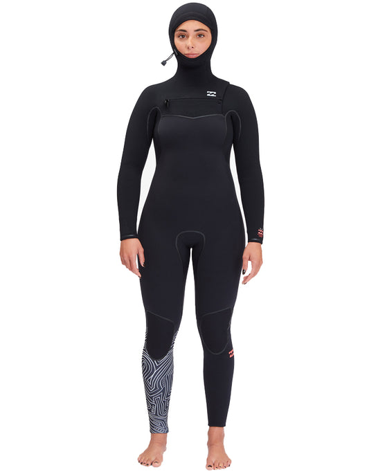  BILLABONG 5/4 FURNACE HOODED CHEST ZIP WETSUIT FOR WOMEN