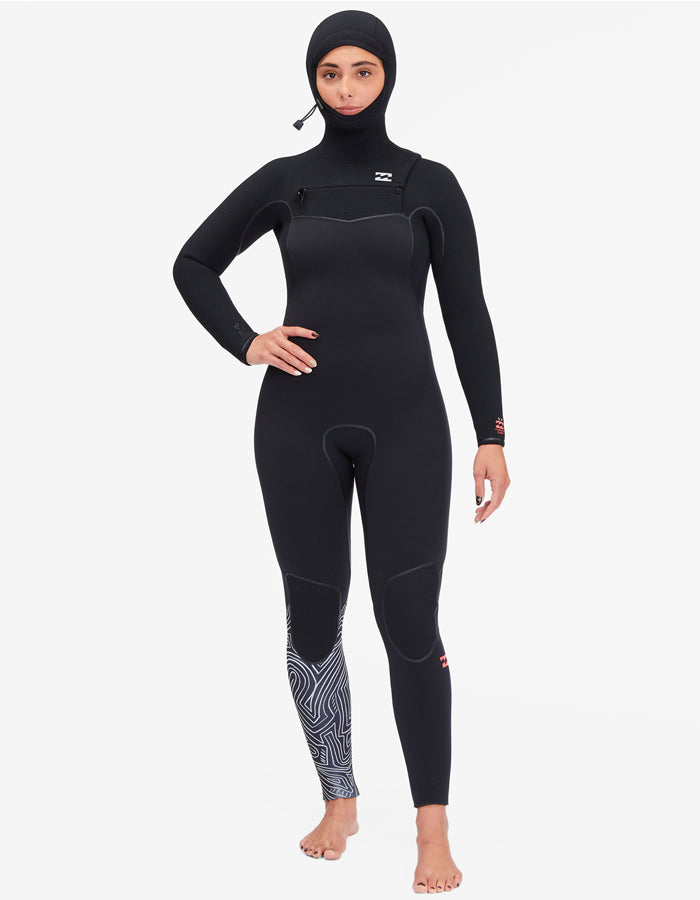  BILLABONG 5/4 FURNACE HOODED CHEST ZIP WETSUIT FOR WOMEN