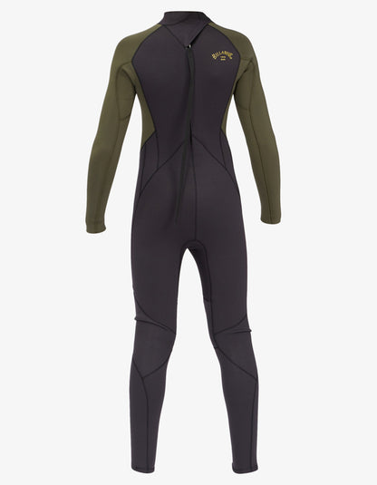  BILLABONG INTRUDER 5/4 MM BACK ZIP BOYS ANTIQUE BLACK