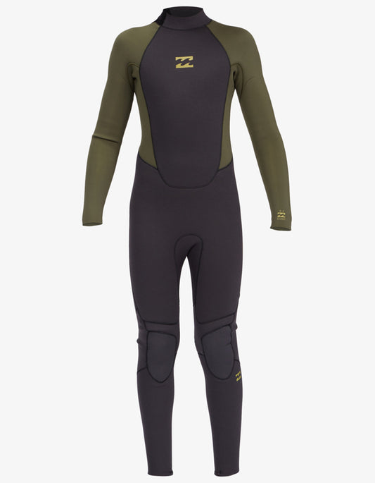  BILLABONG INTRUDER 5/4 MM BACK ZIP BOYS ANTIQUE BLACK