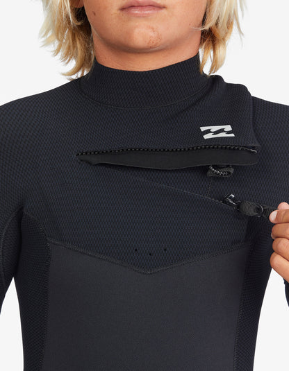  BILLABONG REVOLUTION 4/3 MM CHEST ZIP BOYS 8-14 BLACK