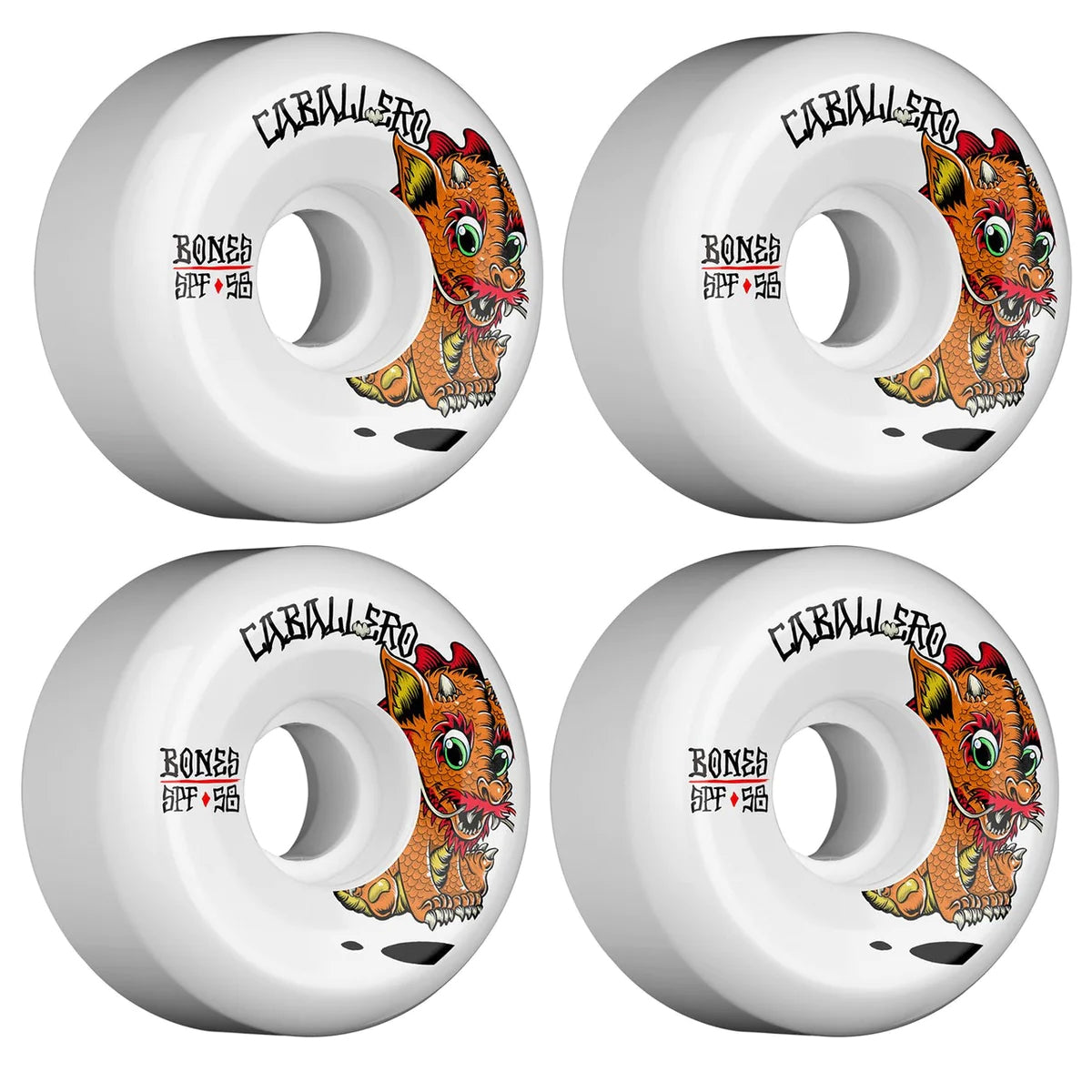  BONES SKATEBOARDS WHEELS SKATE PARK FORMULA PRO CABALLERO BABY DRAGON 58MM 84B