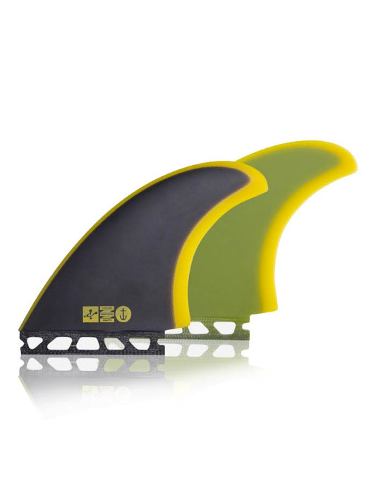  CAPTAIN FIN CHEMISTRY TWINS KEELS FIBERGLASS SINGLE TAB BLACK/YELLOW