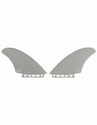  CAPTAIN FIN JEFF MCCALLUM TWIN GLASS FIN SINGLE TAB WHITE