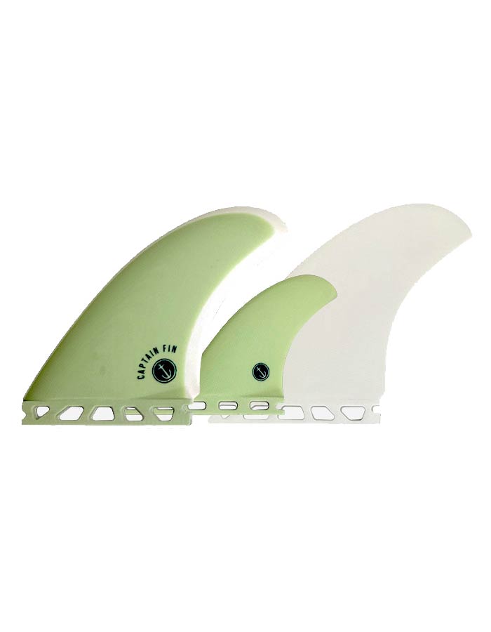  CAPTAIN FIN TYLER TWIN + TRAILER ESPECIAL FIBERGLASS SINGLE TAB MIST GREEN