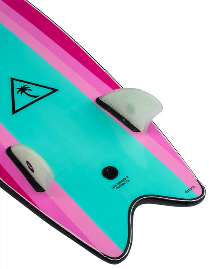  CATCH SURF 5'6" RETRO FISH TWIN FIN SOFT BLACK TURQUOISE