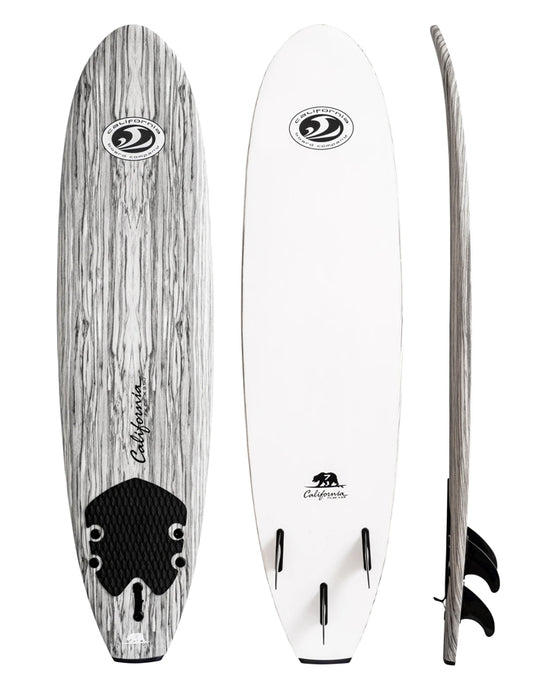  CBC FUN 7'0" CALIFORNIA BEAR SOFTBOARD WHITE WOOD