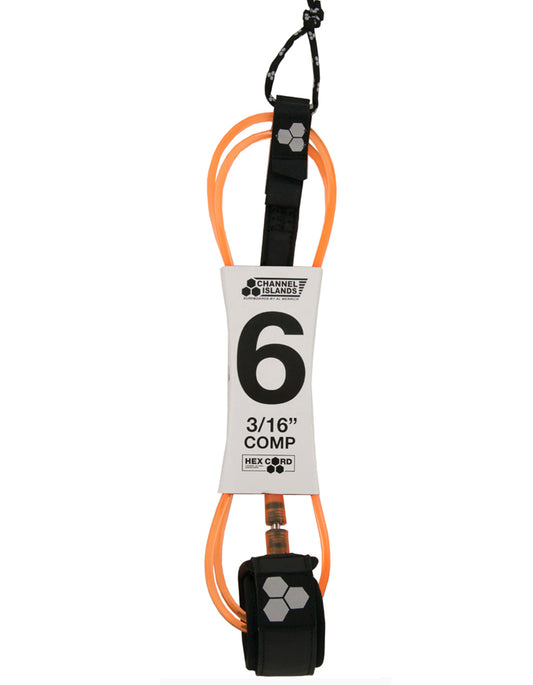 CHANNEL ISLAND HEX CORD 6' COMP LEASH FLO ORANGE