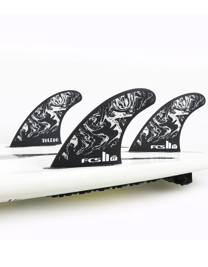  FCS II FILIPE TOLEDO TRI FIN SET BLACK WHITE