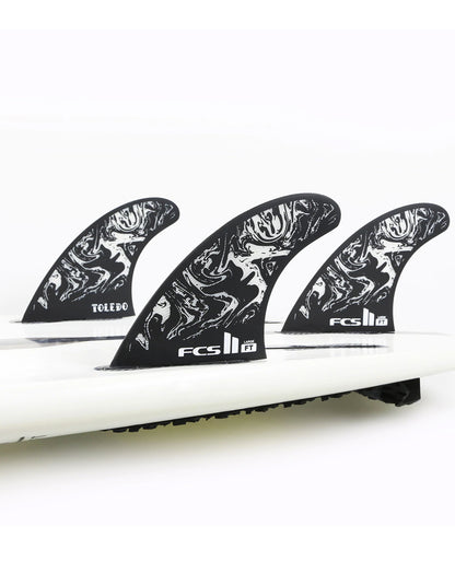  FCS II FILIPE TOLEDO TRI FIN SET BLACK WHITE