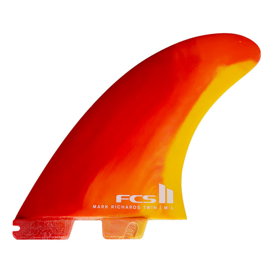  FCS II MR MARK RICHARDS PC TWIN FIN SET 2+1 SUNSET SWIRL