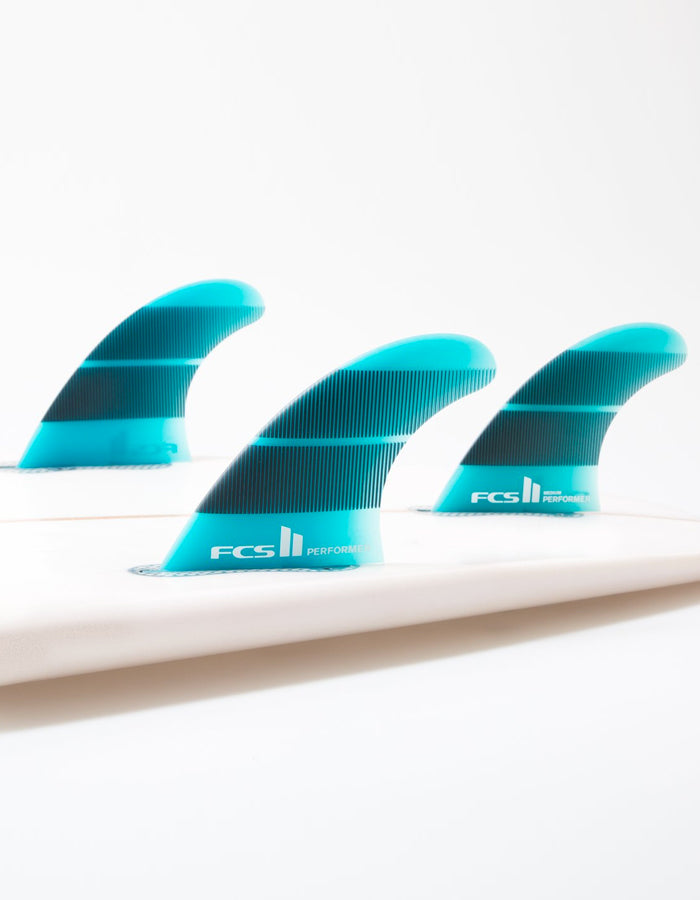  FCS II PERFORMER NEO GLASS TRI FINS TEAL GRADIENT