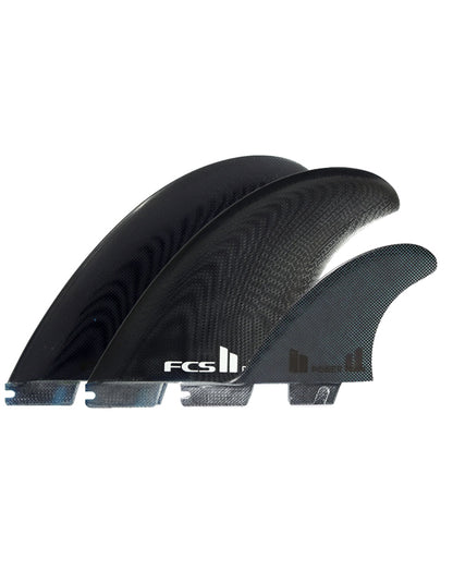  FCS II POWER TWIN PG + 1 XLARGE CLEAR RETAIL FINS BLACK