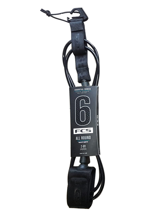  FCS ALL ROUND ESSENTIAL LEASH 6' BLACK