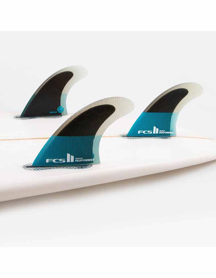  FCS II PERFORMER PC TRI FIN SET TEAL/BLACK