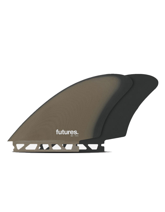  FUTURES K2 KEEL FIBER GLASS SOLID BLACK TWIN FIN SET