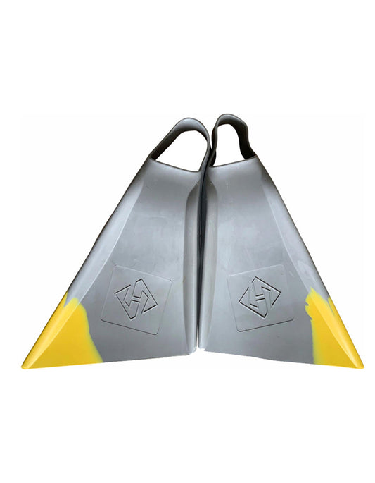  HUBBOARDS AIR HUB CUT BODYBOARD FINS GREY YELLOW