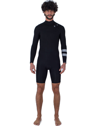  HURLEY ADVANT 2/2MM LS SPRINGSUIT CHEST ZIP BLACK