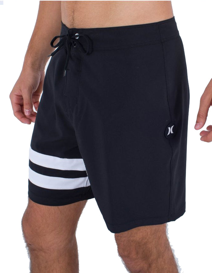  HURLEY BLOCK PARTY BOARDSHORTS 18" BLACK WHITE