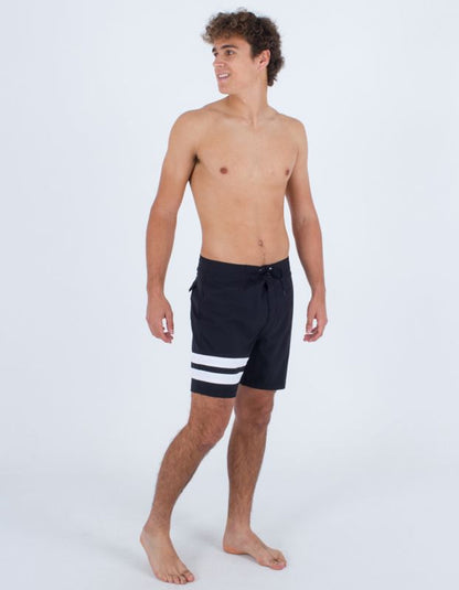  HURLEY BLOCK PARTY BOARDSHORTS 18" BLACK WHITE