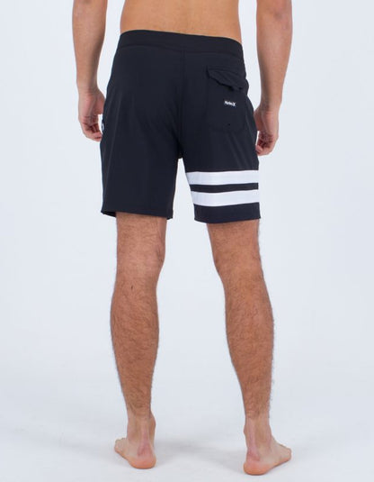  HURLEY BLOCK PARTY BOARDSHORTS 18" BLACK WHITE