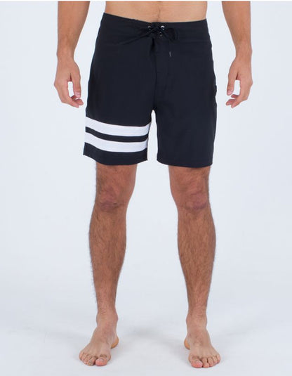  HURLEY BLOCK PARTY BOARDSHORTS 18" BLACK WHITE