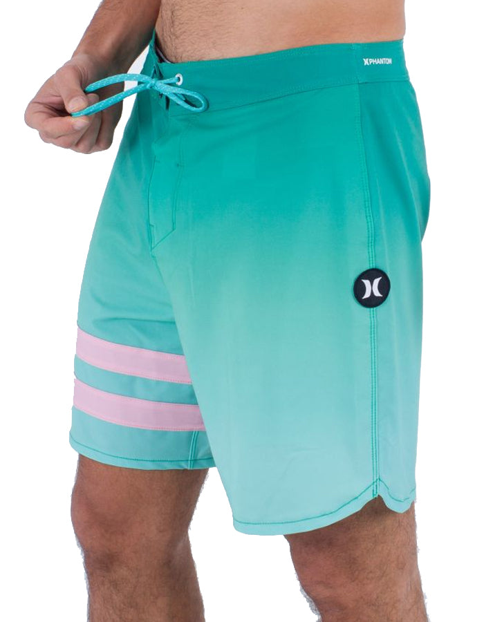  HURLEY PHANTOM ECO BLOCK PARTY BOARDSHORTS 18" TROPICAL MIST
