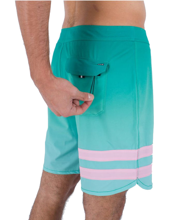  HURLEY PHANTOM ECO BLOCK PARTY BOARDSHORTS 18" TROPICAL MIST