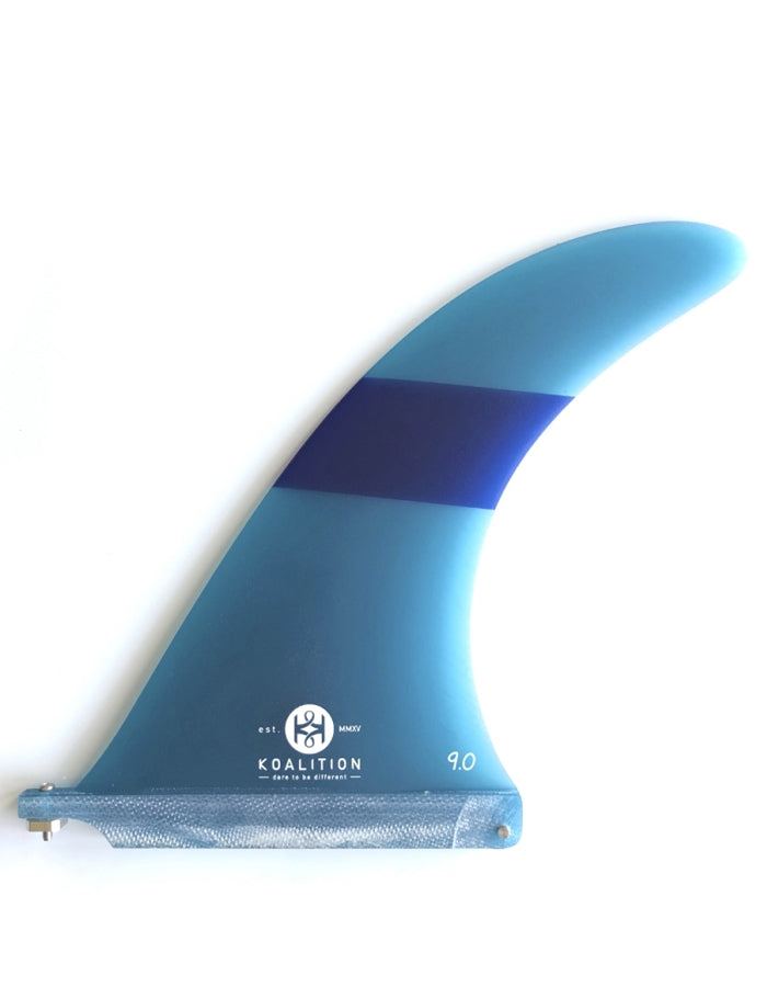  KOALITION 9'0" LONGBOARD SINGLE FIN STRIPES BLUE