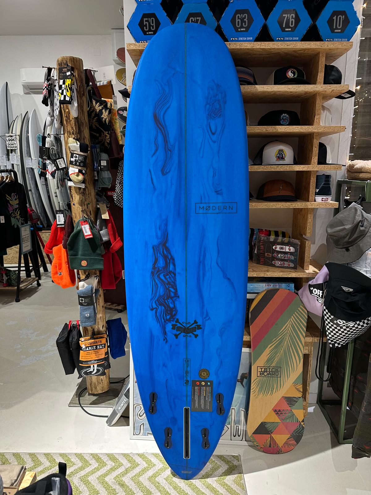  MODERN 6'4" LOVE CHILD PU 4 + 1 FCSII BLUE TINT (B GRADE)