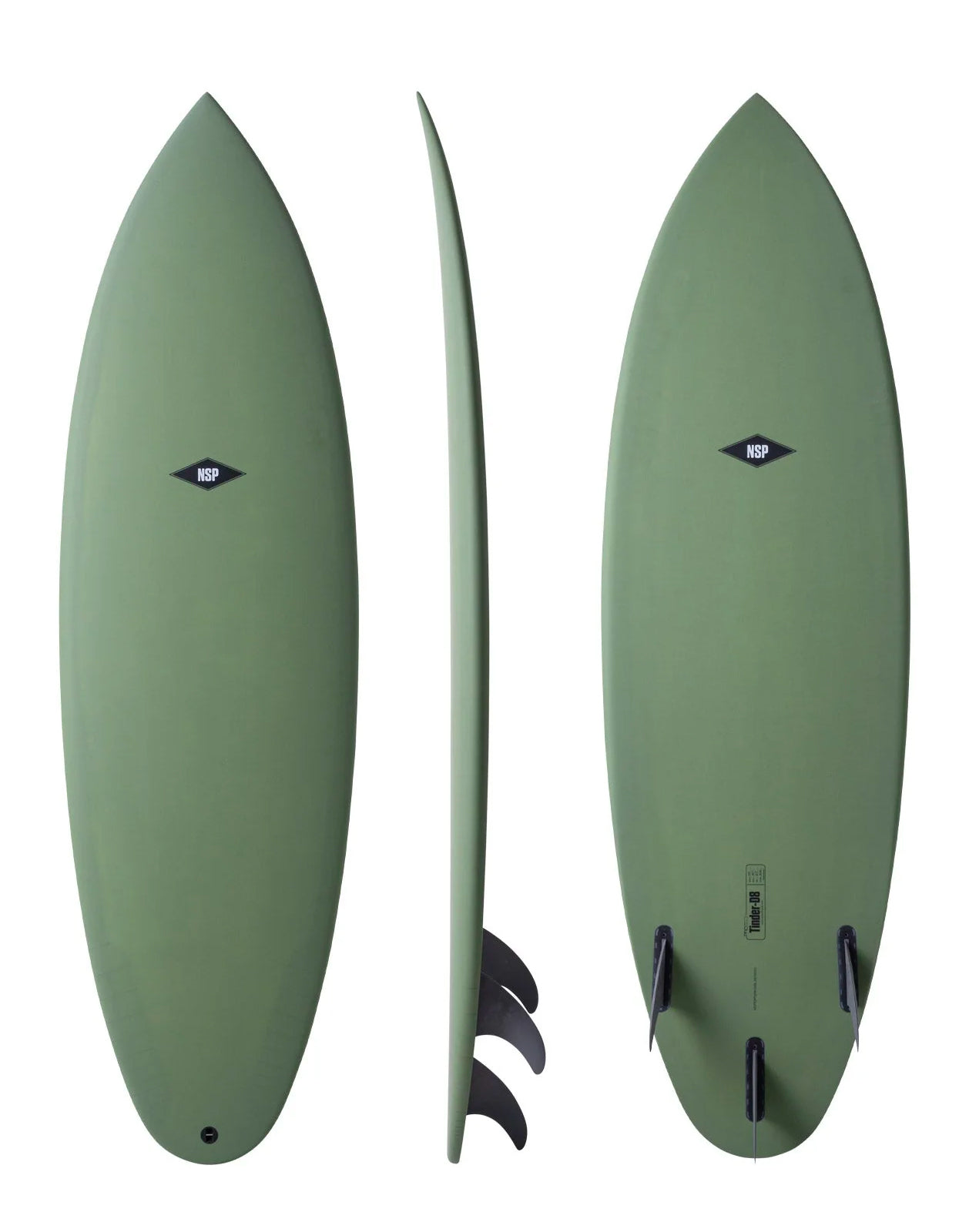  NSP SURFBOARDS 6'4" PROTECH TINDER D-8 OLIVE